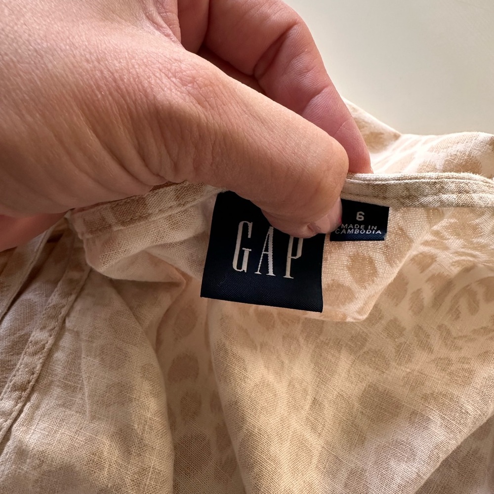GAP Linen Blend Cami Cheetah Print Dress - Picture 3 of 6